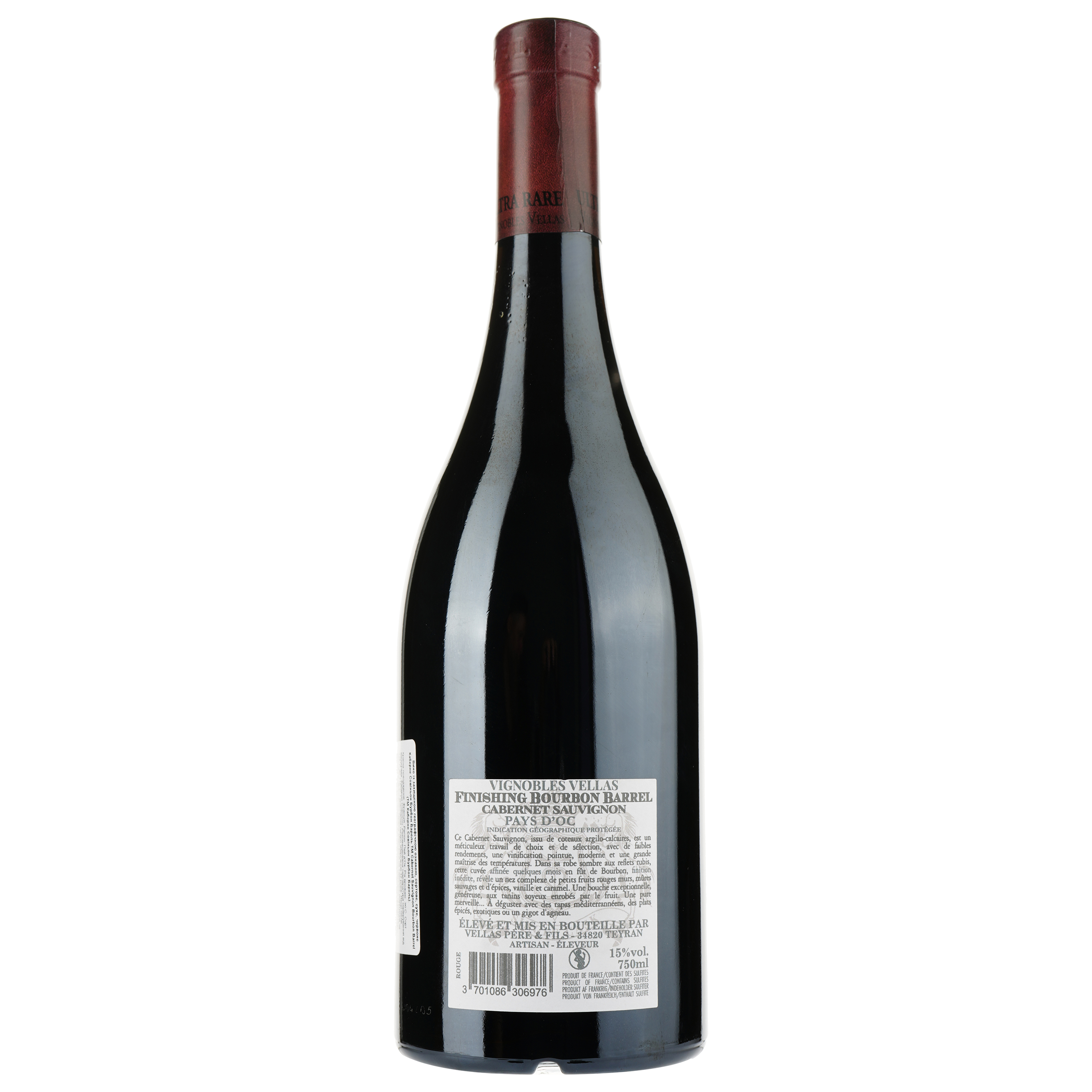 Вино Vignobles Vellas Bourbon Barrel Cabernet Sauvignon Pays D'Oc IGP, червоне, сухе, 0,75 л - фото 2