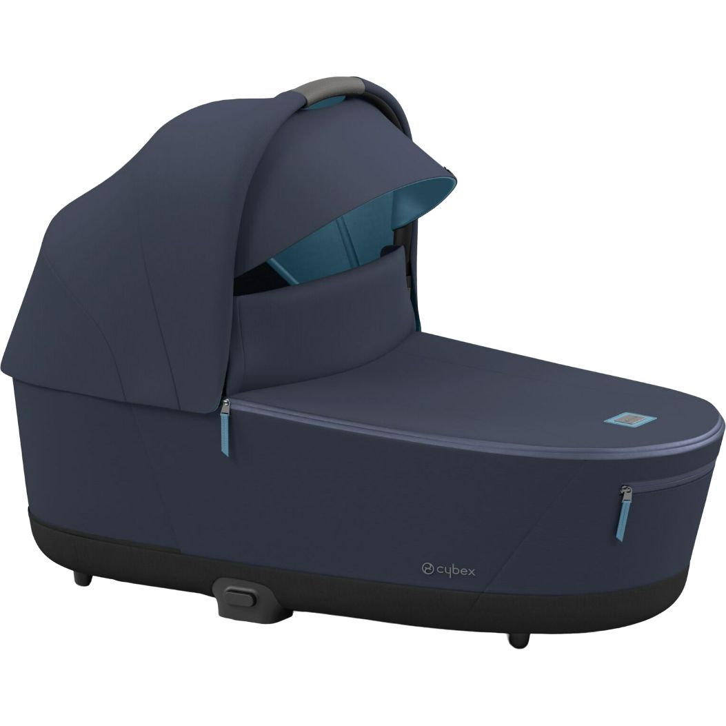 Люлька Cybex Priam Lux Conscious Collection Dark Navy + Текстиль для прогулочного блока Cybex Priam Conscious Collection Dark Navy + Шасси Cybex Priam с каркасом LS RBA Chrome Black - фото 3