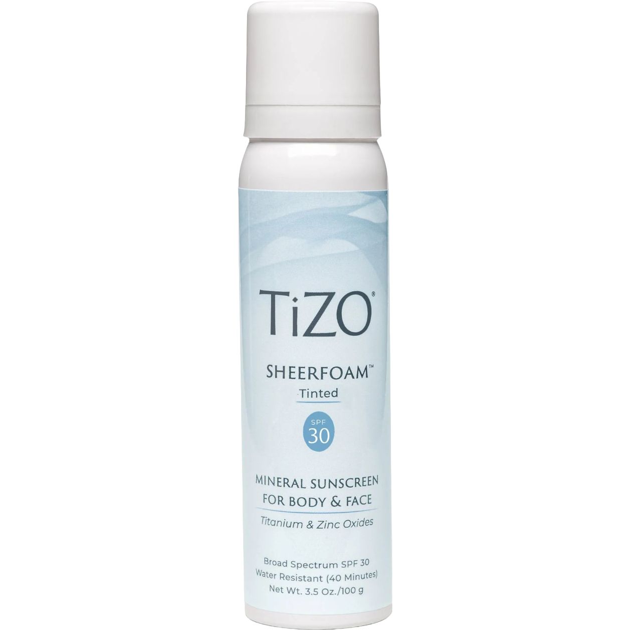 Пінка сонцезахисна для обличчя та тіла з відтінком TiZO SheerFoam Body & Face Tinted SPF 30, 100 г - фото 1