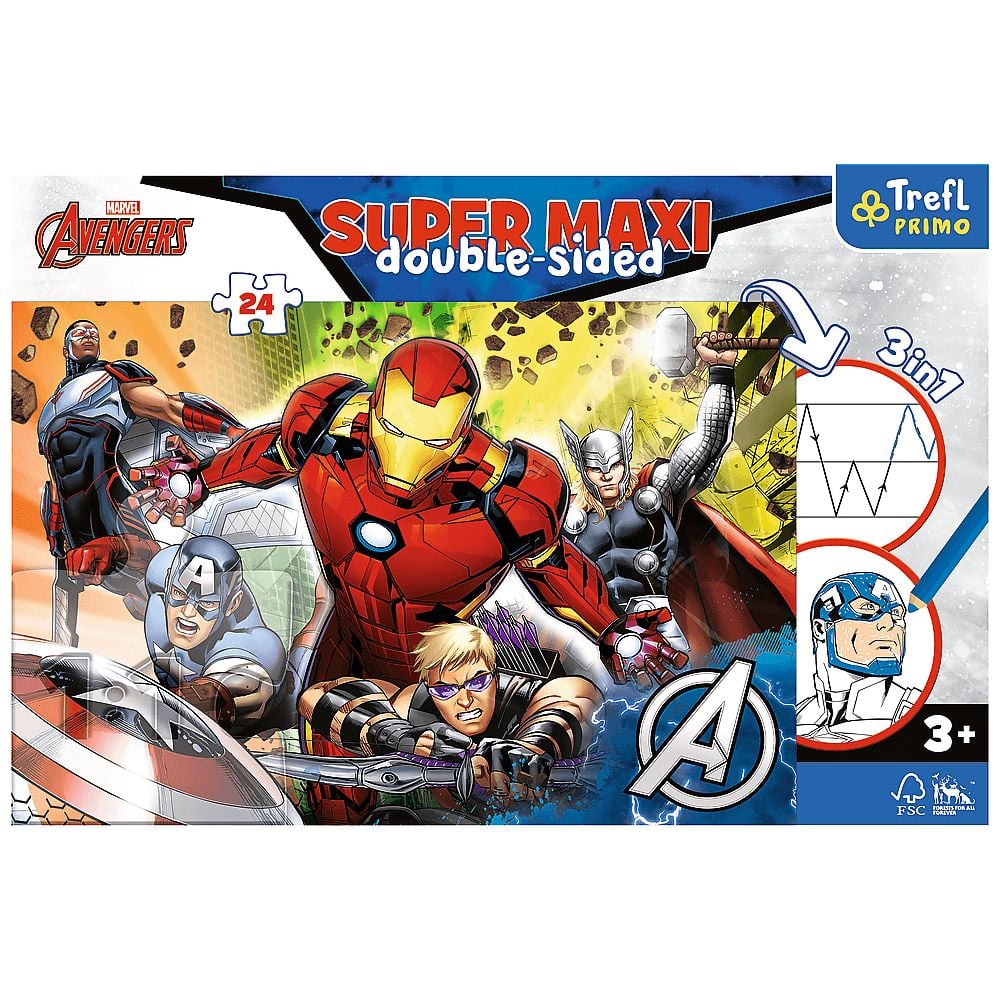 Пазли Trefl Разом сильніші Marvel: Месники Supermaxi 24 елементів - фото 4