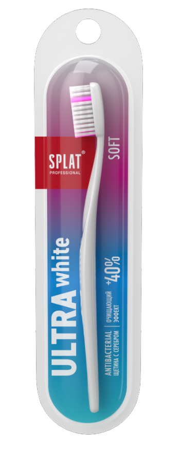 Зубная щетка Splat Professional Ultra White Soft, мягкая, розовый - фото 1