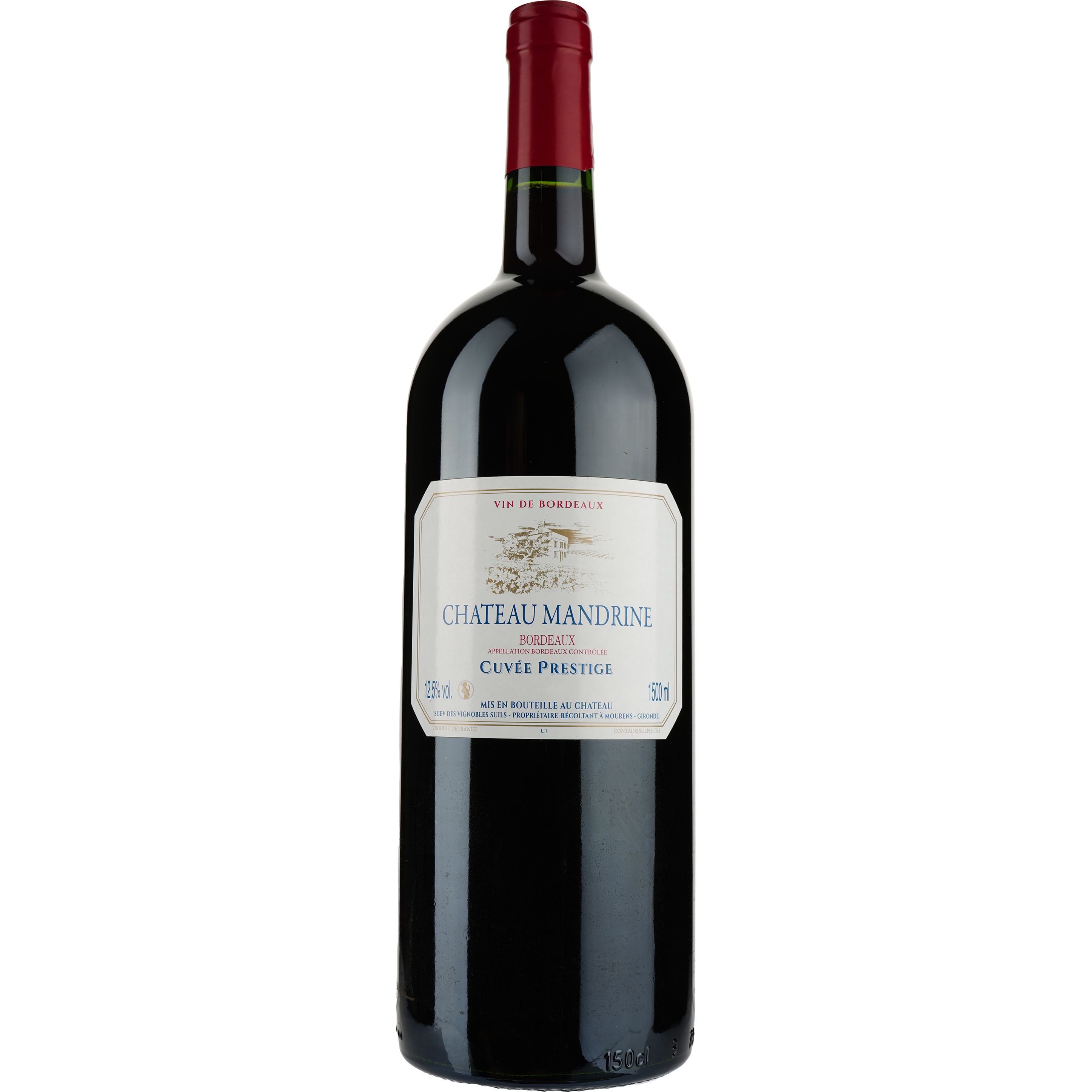 Вино Château Mandrine Cuvee Prestige Bordeaux, червоне, сухе, 1,5 л - фото 1