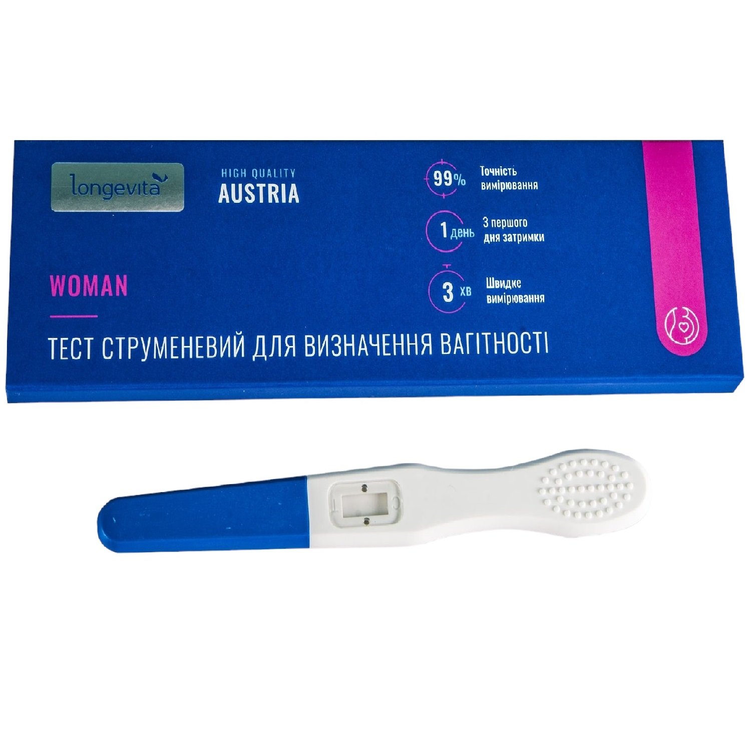 Тест струйный для определения беременности Longevita Woman №1, 1 шт. (TStr/1) - фото 1