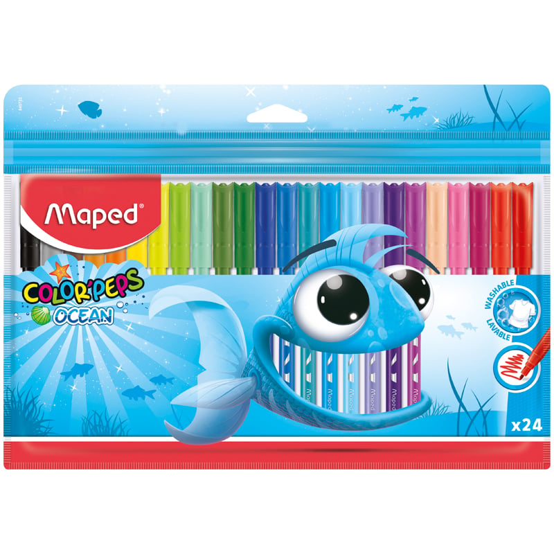 Фломастеры Maped Color Peps Ocean, 24 цветов, 24 шт. (MP.845722) - фото 1