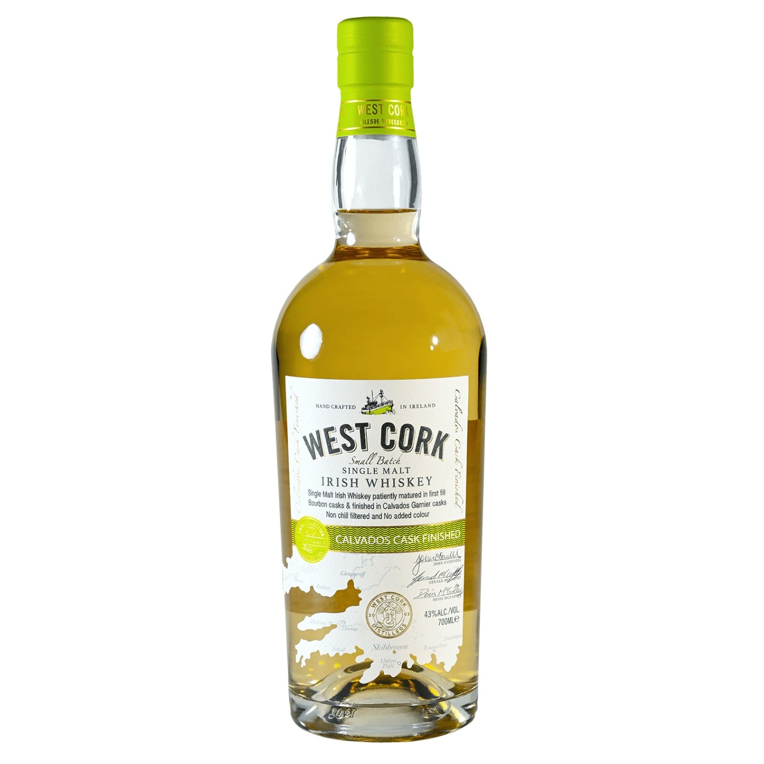Віскі West Cork Calvados Cask Finished Single Malt Irish Whiskey 43% 0.7 л - фото 1