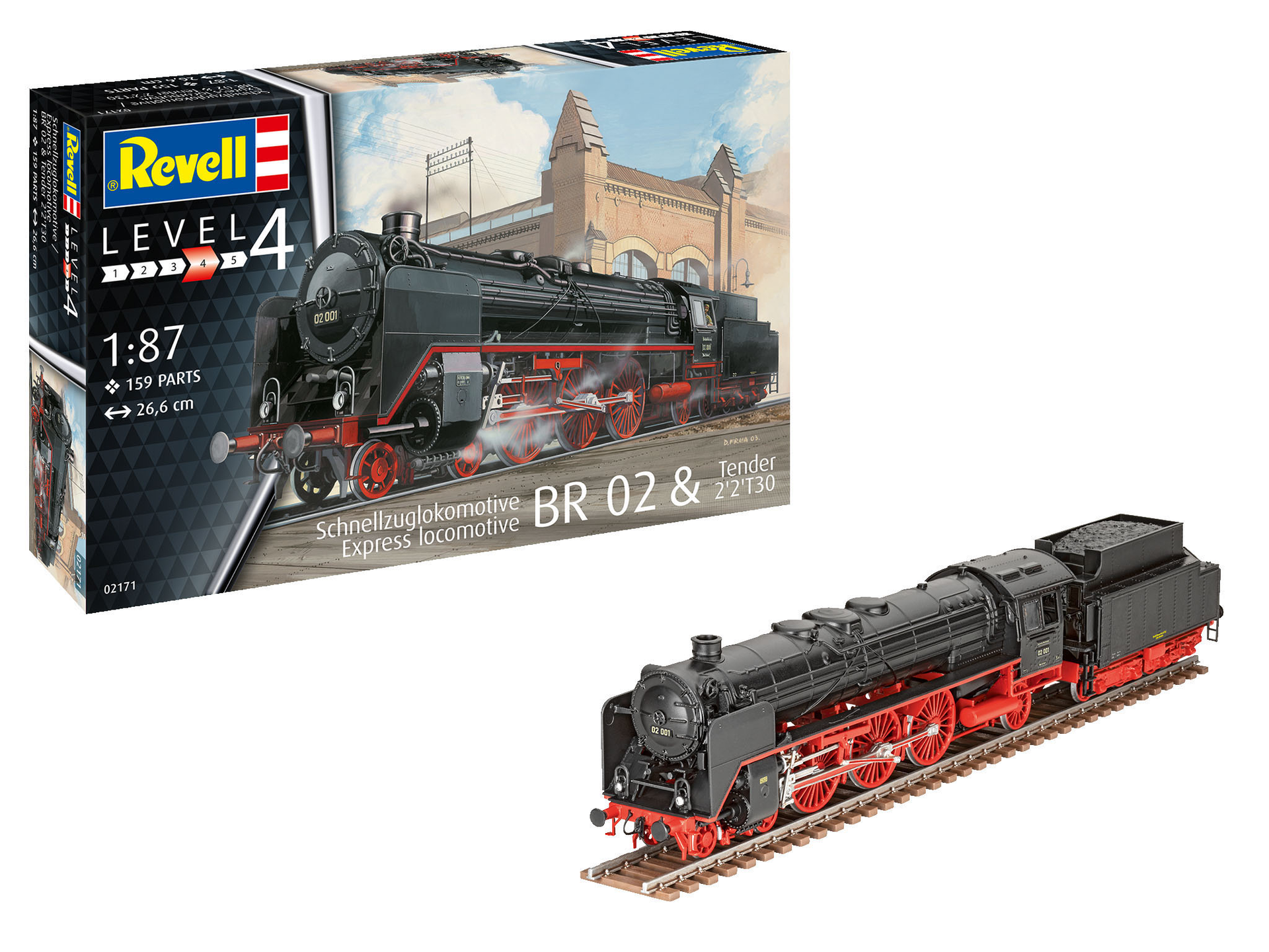 Сборная модель Revell Экспресс локомотив BR02 с тендером 2'2 T30 масштаб 1:87, 159 деталей (RVL-02171) - фото 2