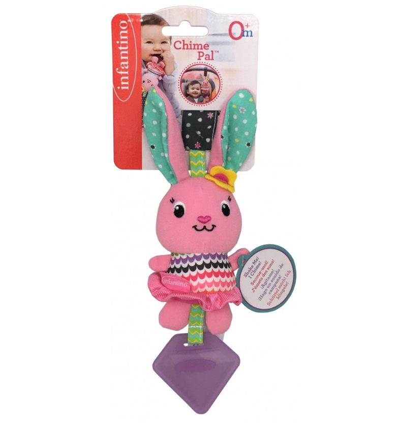 Іграшка-підвіска Infantino Зайчик, з прорізувачем, рожевий (005059I) - фото 2