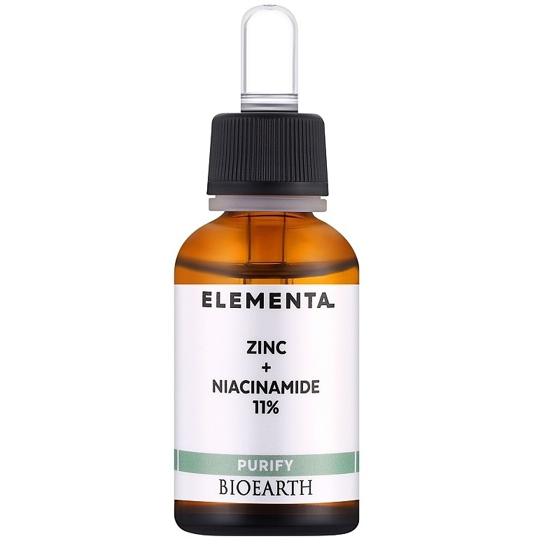 Сироватка для обличчя Bioearth Elementa Purify Zinc + Niacinamide 11% 15 мл - фото 1