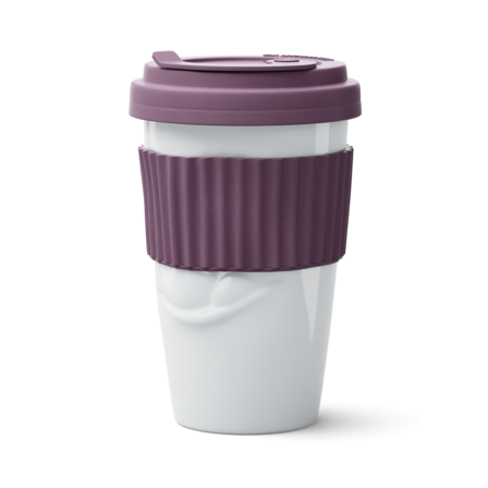 Склянка з кришкою Tassen Смакота, біла з фіолетовим, 400 мл (TASS29002) - фото 2