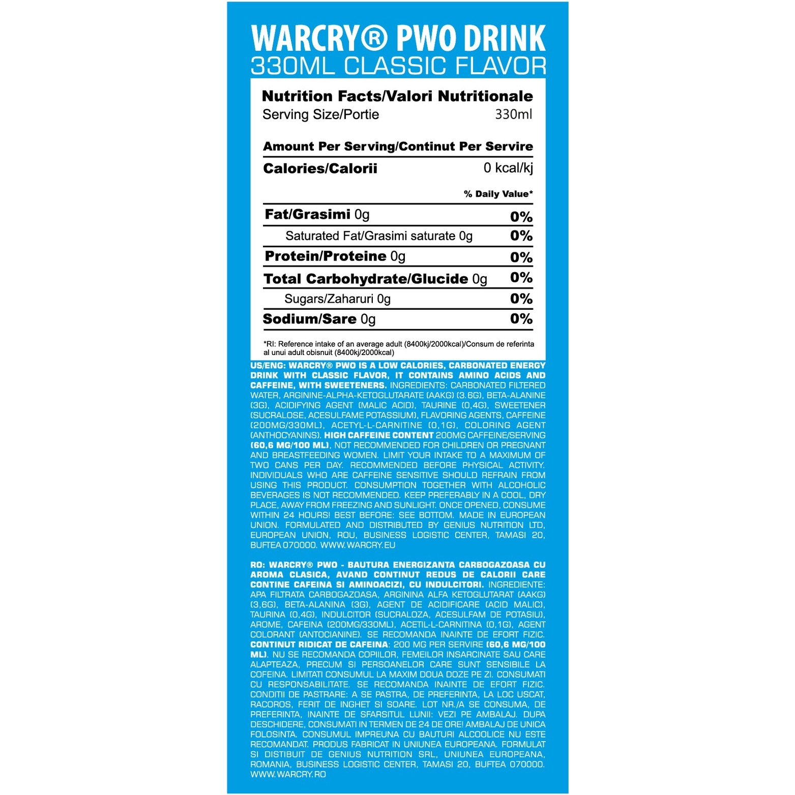 Передтренік Genius Nutrition Warcry PWO Drink Tropical Storm 330 мл - фото 2