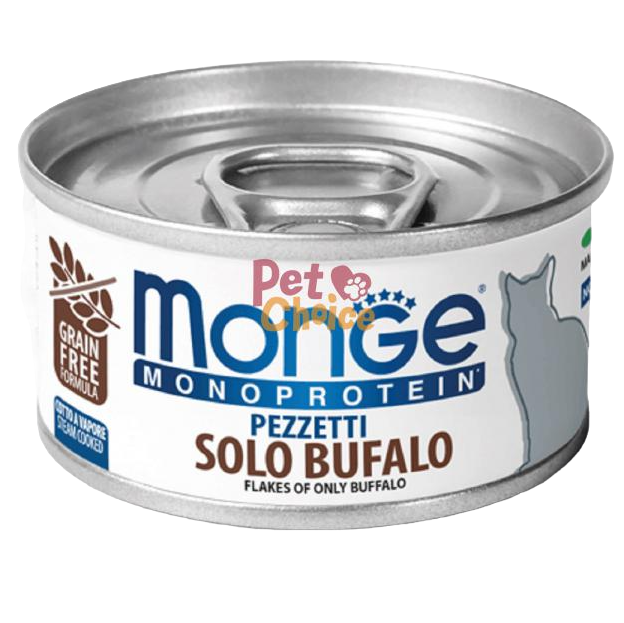 Вологий корм Monge Cаt Monoprotein м'ясні пластівці буйвол, 80 г (70013826) - фото 1