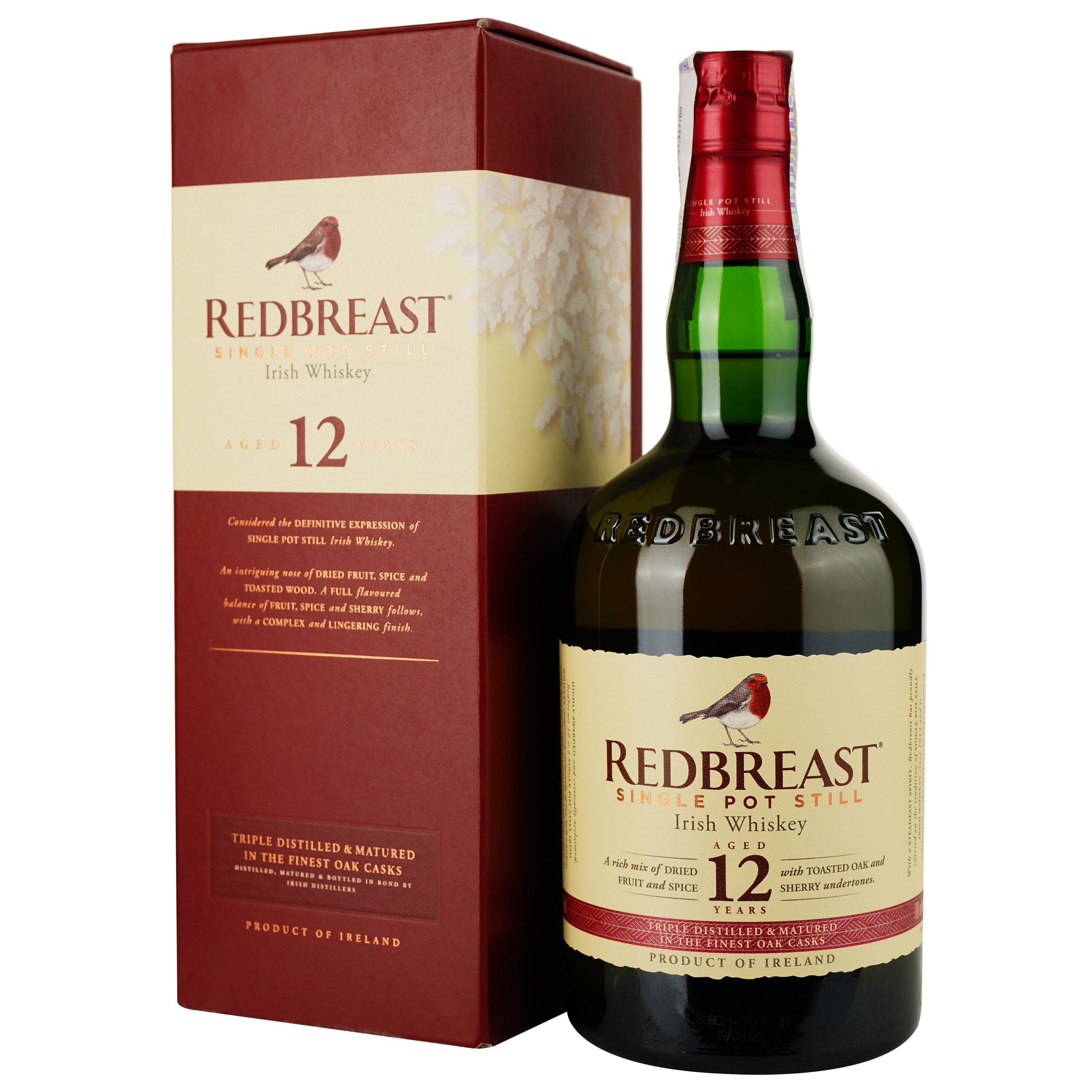 Віскі Redbreast 12 yo Single Pot Still Irish Whisky, 40%, 0,7 л (699627) - фото 1
