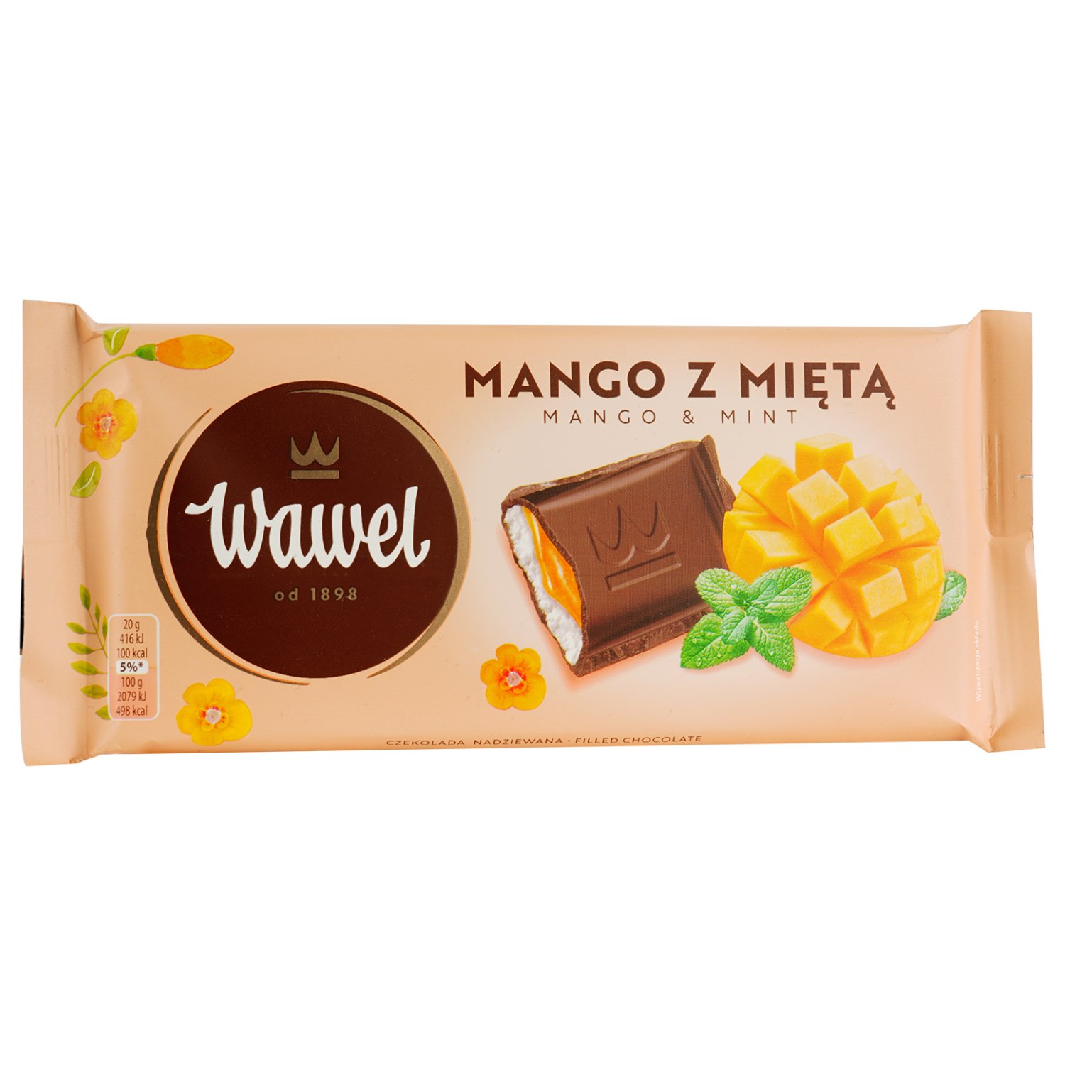 Шоколад чорний Wawel Манго та м'ята, 100 г (921841) - фото 1