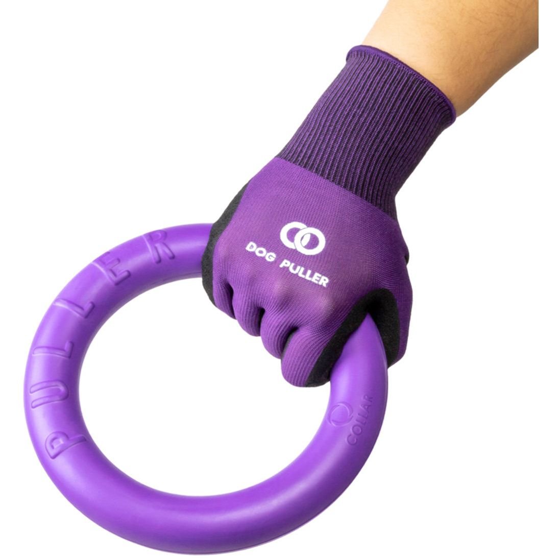 Тренировочные перчатки Dog Puller, размер М, черные с фиолетовым - фото 2