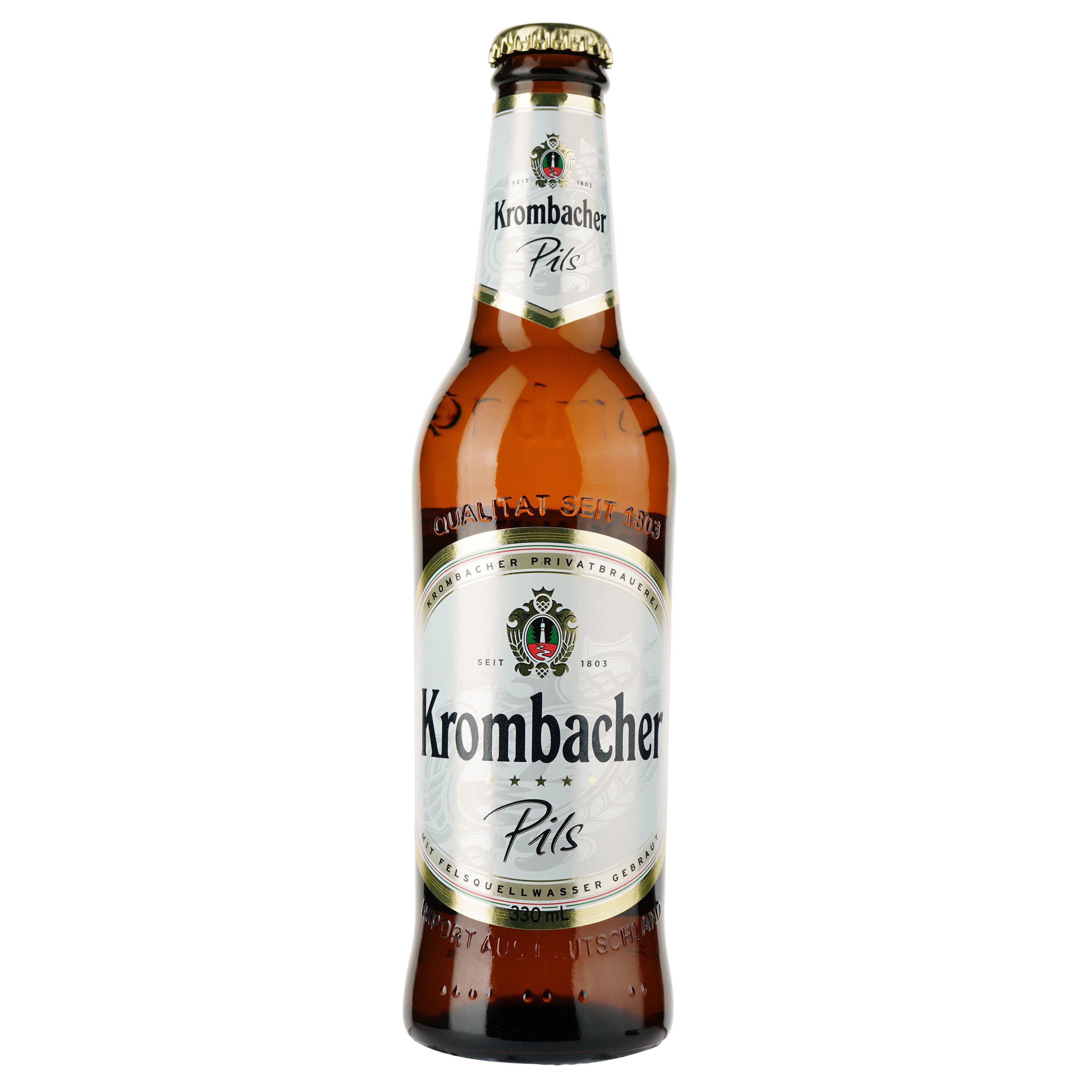 Пиво Krombacher, светлое, фильтрованное, 4,8%, 0,33 л - фото 1