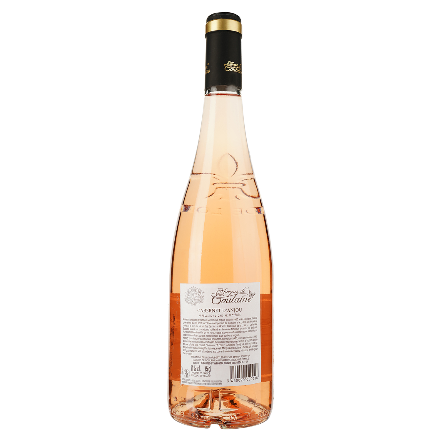 Вино Marquis de Goulaine Cabernet D'Anjou, розовое, полусухое, 11,5%, 0,75 л - фото 2