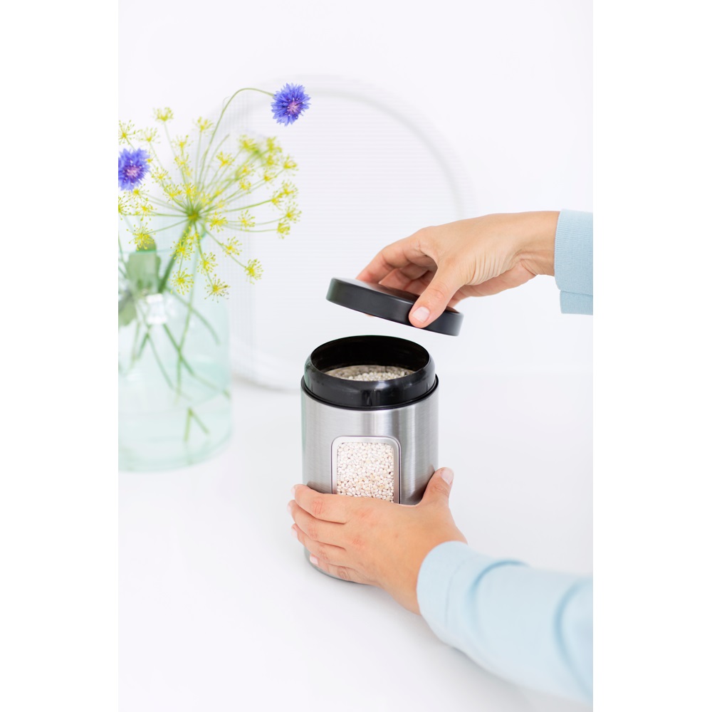 Емкость Brabantia Window Canister для хранения сыпучих продуктов, 1,4 л, серебристый (299247) - фото 2