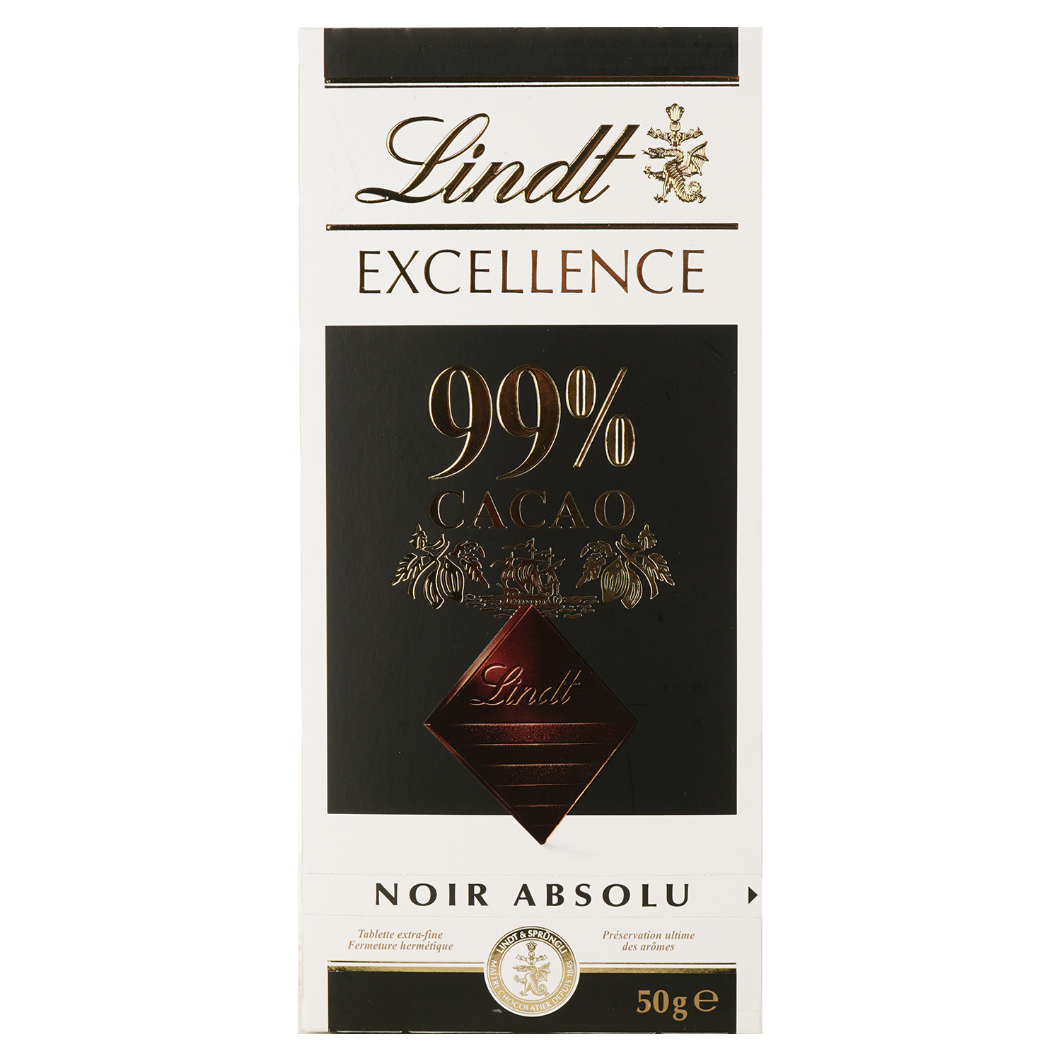 Шоколад Lindt Excellence швейцарський, 99% какао, 50 г (389609) - фото 1
