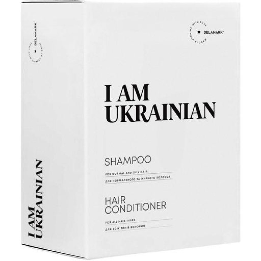 Подарочный набор DeLaMark I am Ukrainian: Шампунь для волос 500 мл + Кондиционер для волос 500 мл - фото 1