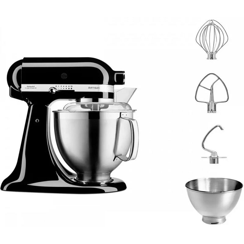 Планетарный миксер KitchenAid Artisan 4.8 л черный (5KSM185PSEOB) - фото 3