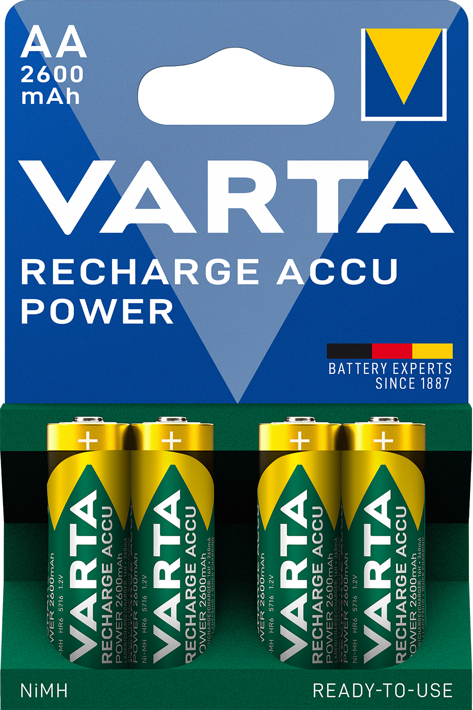 Аккумулятор Varta ACCU AA 2600mAh Bli 4 (ready 2 use), 4 шт. (05716101404) - фото 1