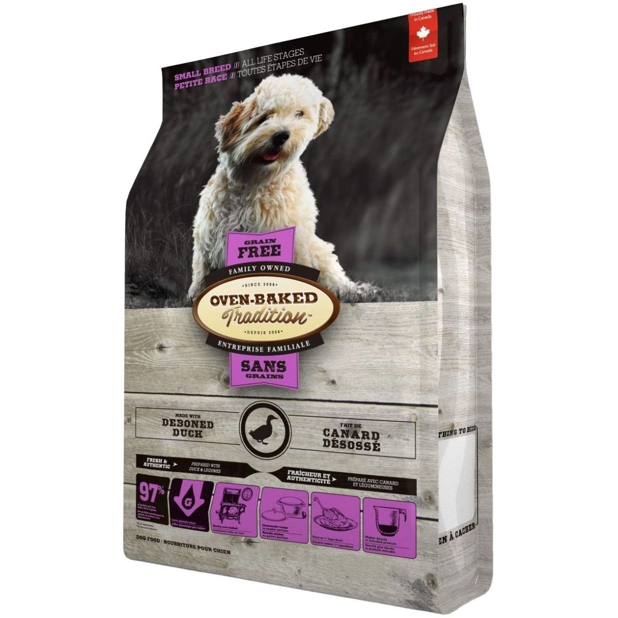 Сухий корм для собак малих порід Oven-Baked Tradition, беззерновий, зі свіжого м'яса качки, 1 кг - фото 1