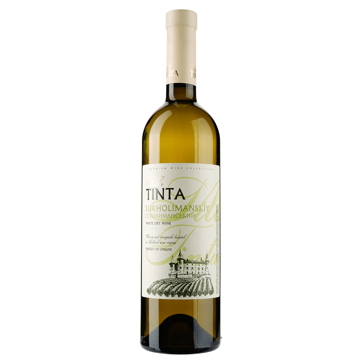 Вино Villa Tinta Sukholimanskiy, белое, сухое, 12%, 0,75 л (8000018914808) - фото 1