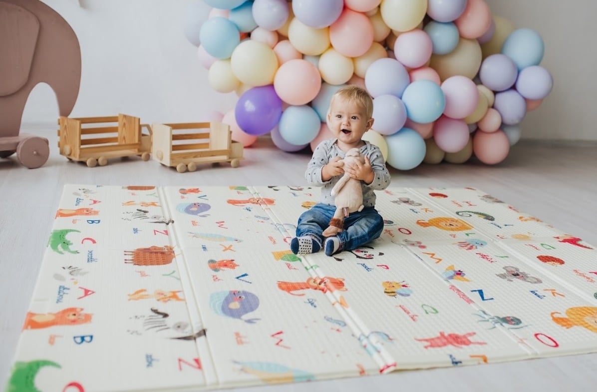 Дитячий двосторонній складаний килимок Poppet Світ тварин і Графічний космос, 200х180 см (PP004-200) - фото 10