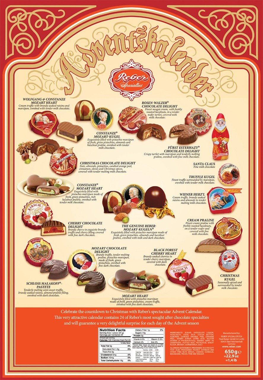 Набір шоколадних цукерок Reber Адвент Календар, різдвяний, 650 г - фото 3