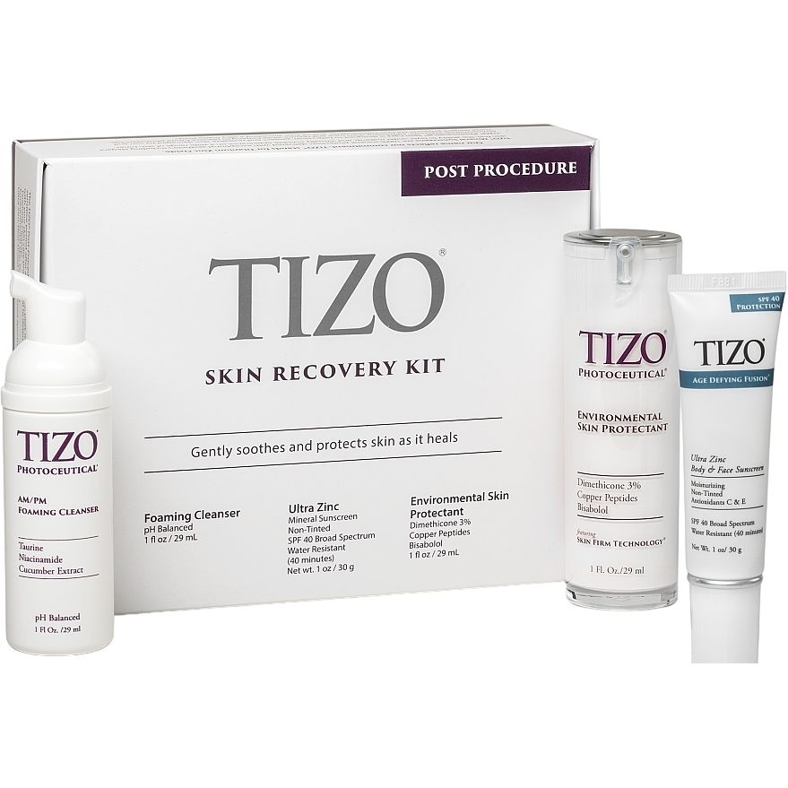 Набор постпроцедурный для восстановления кожи TiZO Post Procedure Skin Recovery Kit: пенка 29 мл + гель 29 мл + крем 30 г - фото 1