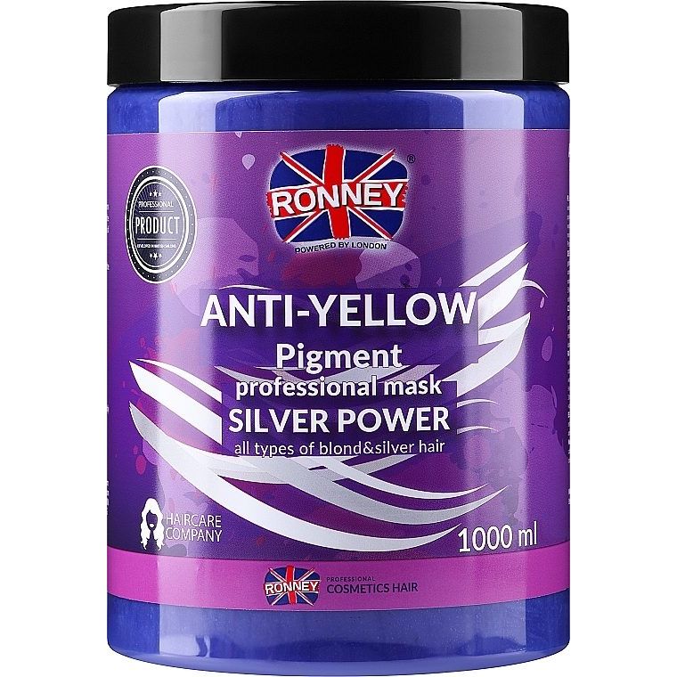 Маска для нейтралізації жовтизни Ronney Professional Anti-Yellow Pigment Silver Power 1 л - фото 1