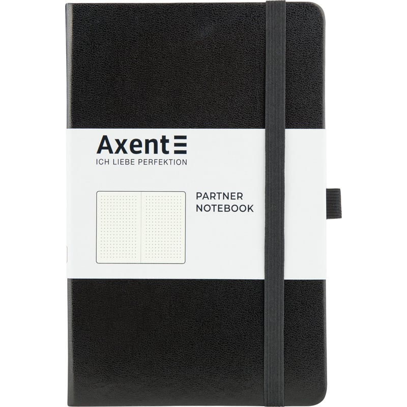 Книга записна Axent Partner A5- у крапку 96 аркушів чорна (8306-01-A) - фото 1