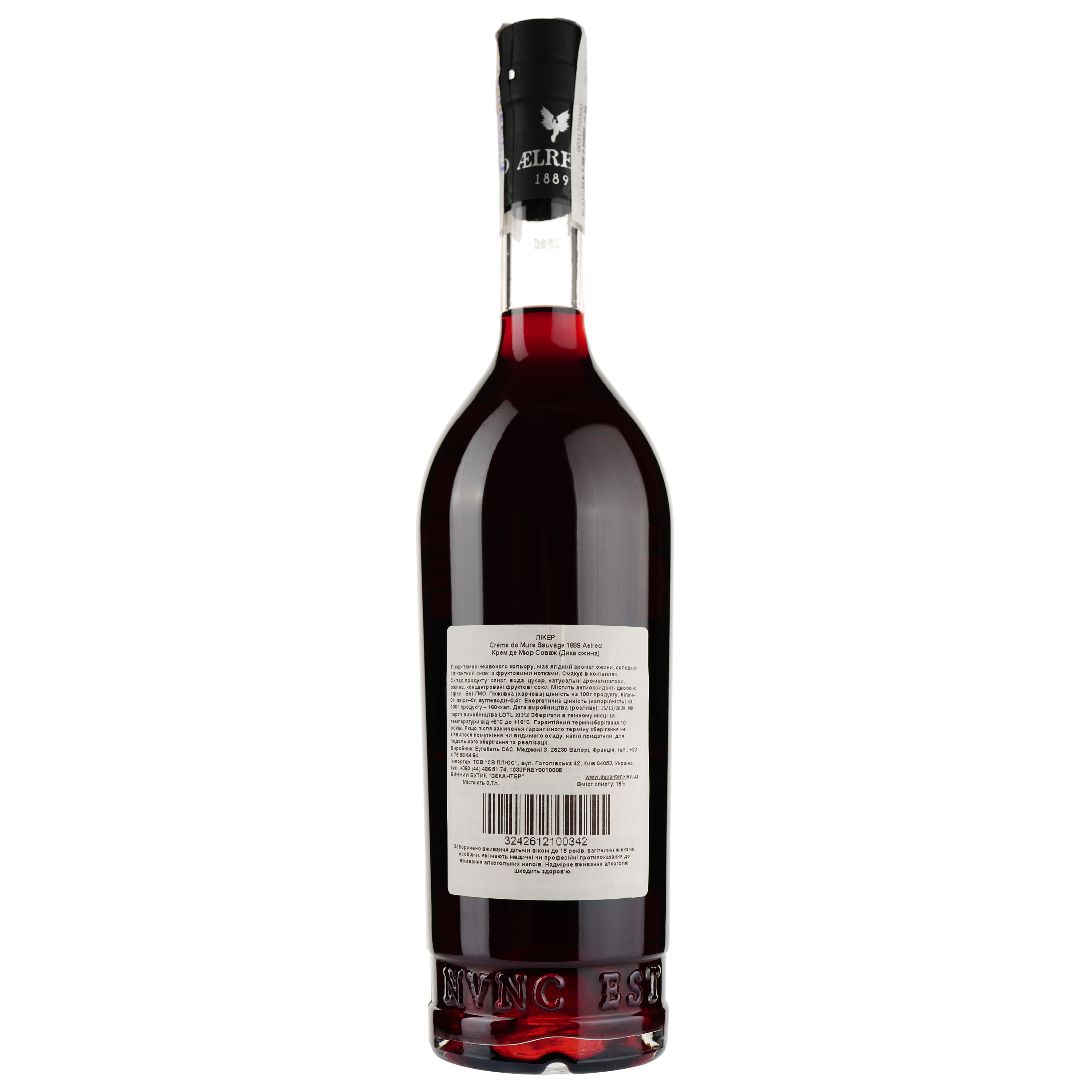 Ликер Aelred 1889 Creme de Mure Sauvage (Ежевика) 16% 0,7 л - фото 2