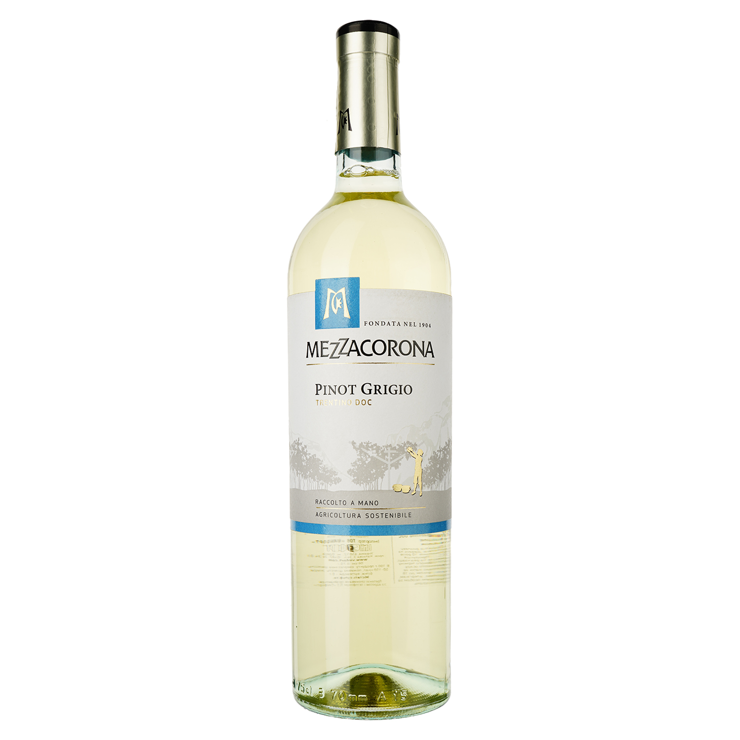 Вино Mezzacorona Pinot Grigio, белое, сухое, 12,5%, 0,75 л - фото 1