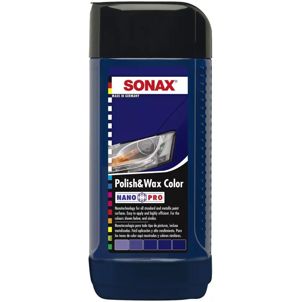 Полироль Sonax Polish & Wax Color NanoPro, с цветным воском, синяя, 250 мл - фото 3