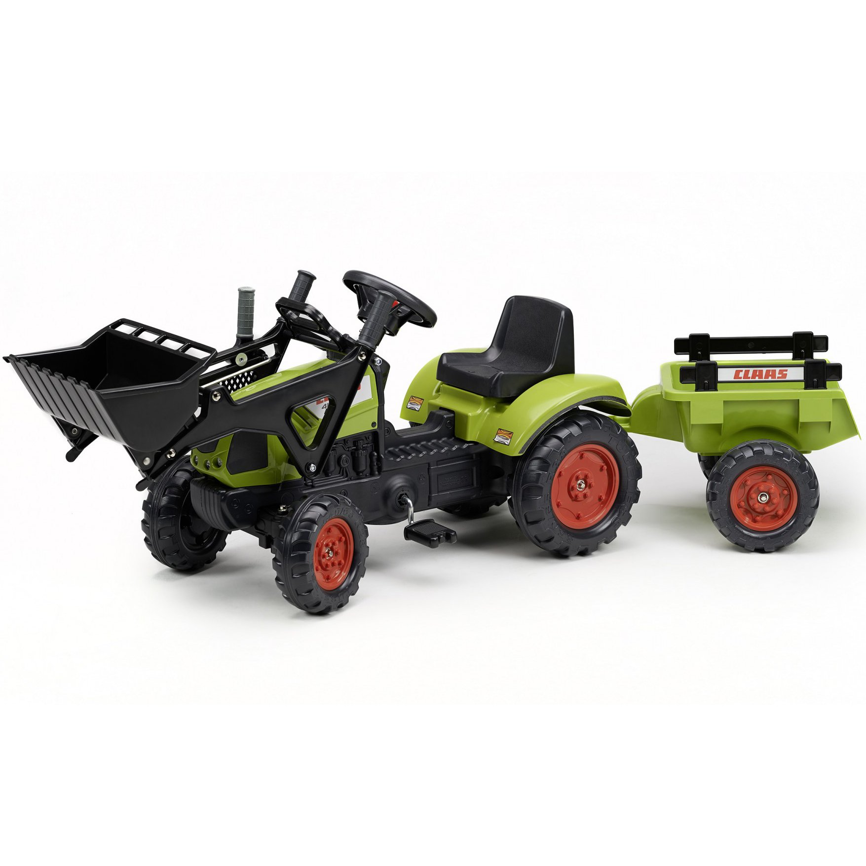 Детский трактор на педалях с прицепом и 2 ковшами Falk Claas Arion, зеленый (2040N) - фото 1