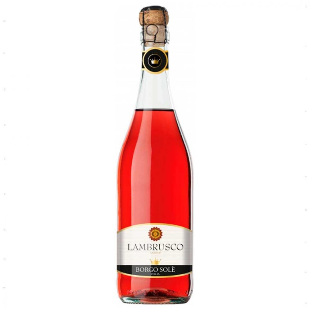 Вино ігристе Borgo Sole Lambrusco Dell`Emilia IGT Sweet Rosé, 8%, 0,75 л (AT1B003) - фото 1