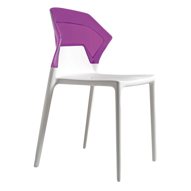 Стул Papatya Ego-S, белое сиденье, верх прозрачно-пурпурный (390637) - фото 1