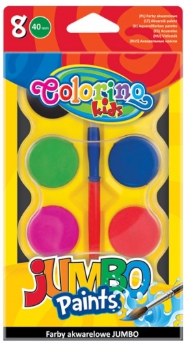Фарби акварельні Colorino Jumbo, з пензликом, 8 кольорів (32612PTR) - фото 1