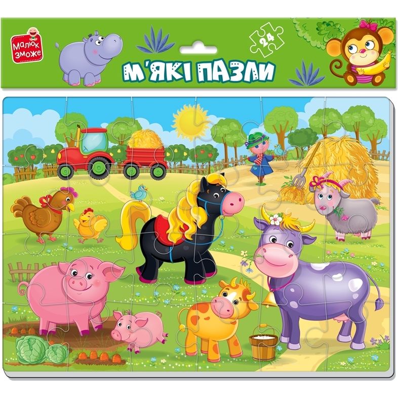 Развивающие мягкие пазлы Vladi Toys Ферма 24 элемента VT1102-18 - фото 1