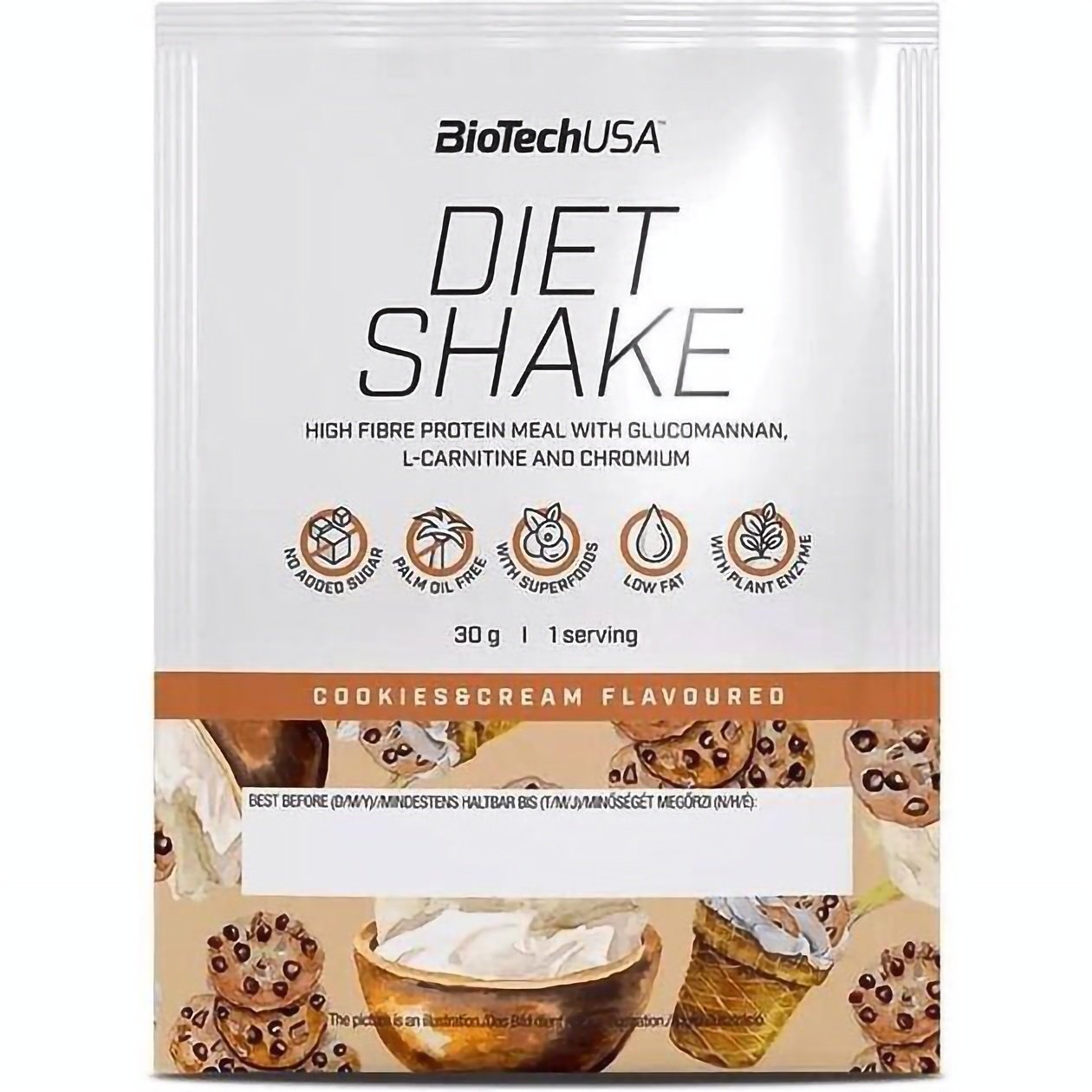 Протеин Biotech Diet Shake Cookies & Cream 30 г - фото 1