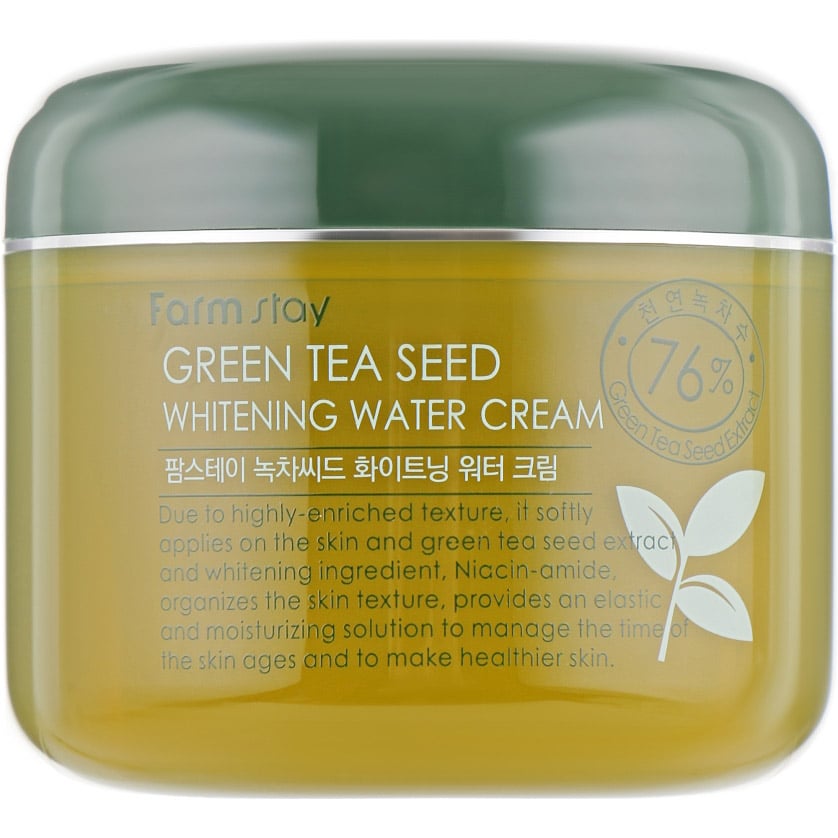 Освітлювальний крем FarmStay Green Tea Seed Whitening Water Cream із зеленим чаєм 100 г - фото 1