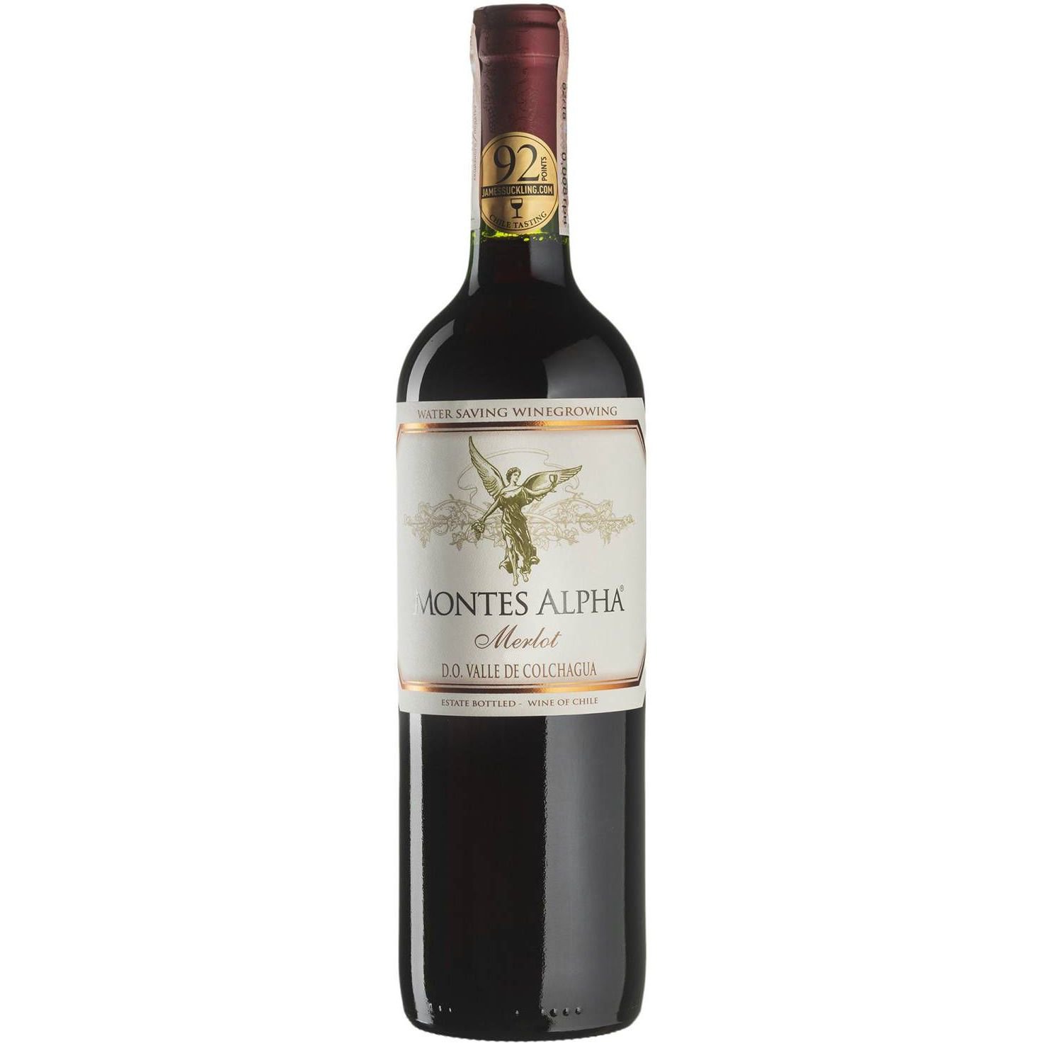 Вино Montes Merlot Alpha, красное, сухое, 0,75 л - фото 1