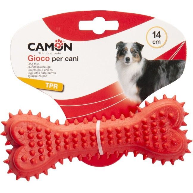 Игрушка для собак Camon Косточка с шипами, термопластичная резина, 14 см, в ассортименте - фото 3