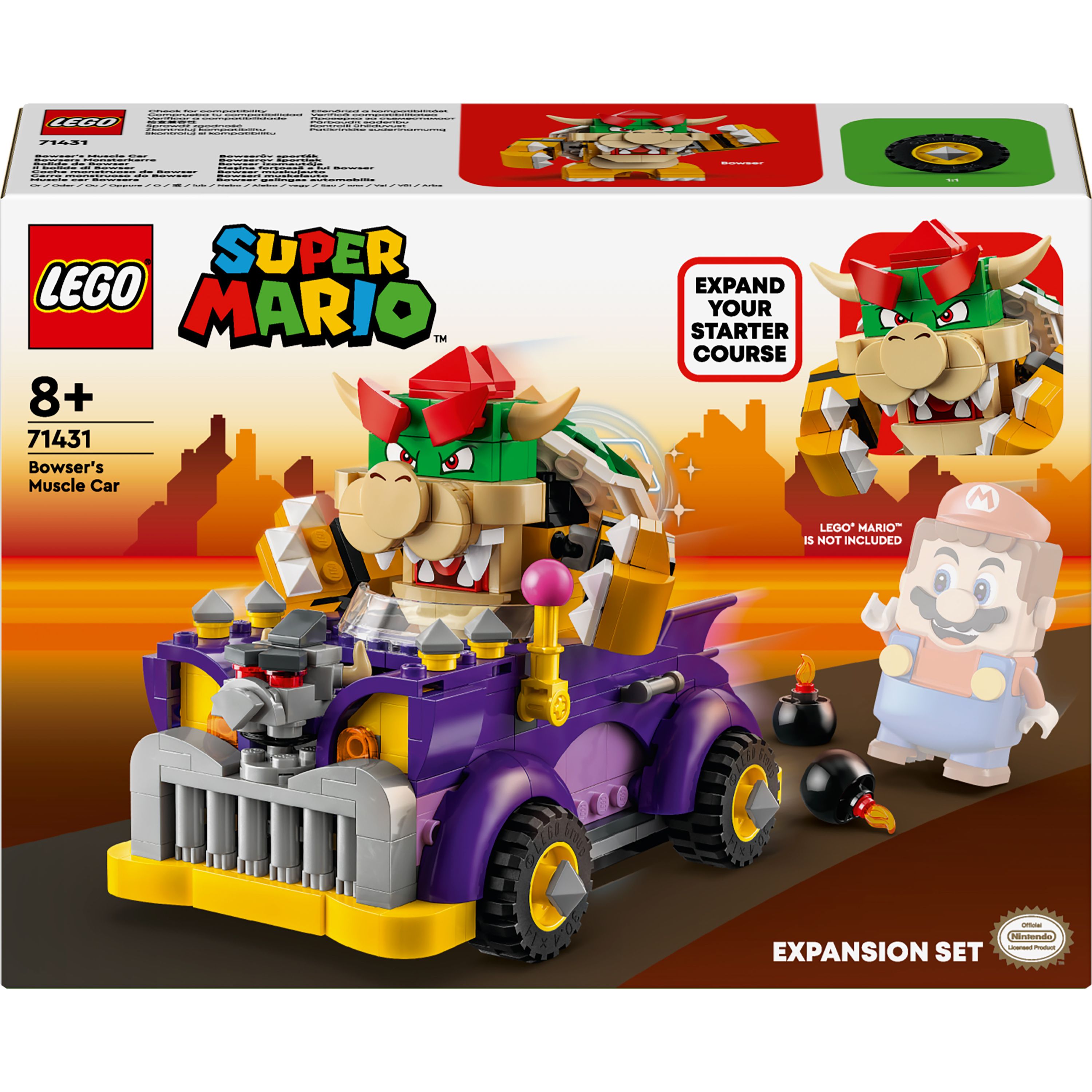 Конструктор LEGO Super Mario Маслкар Bowser Дополнительный набор 458 деталей (71431) - фото 1
