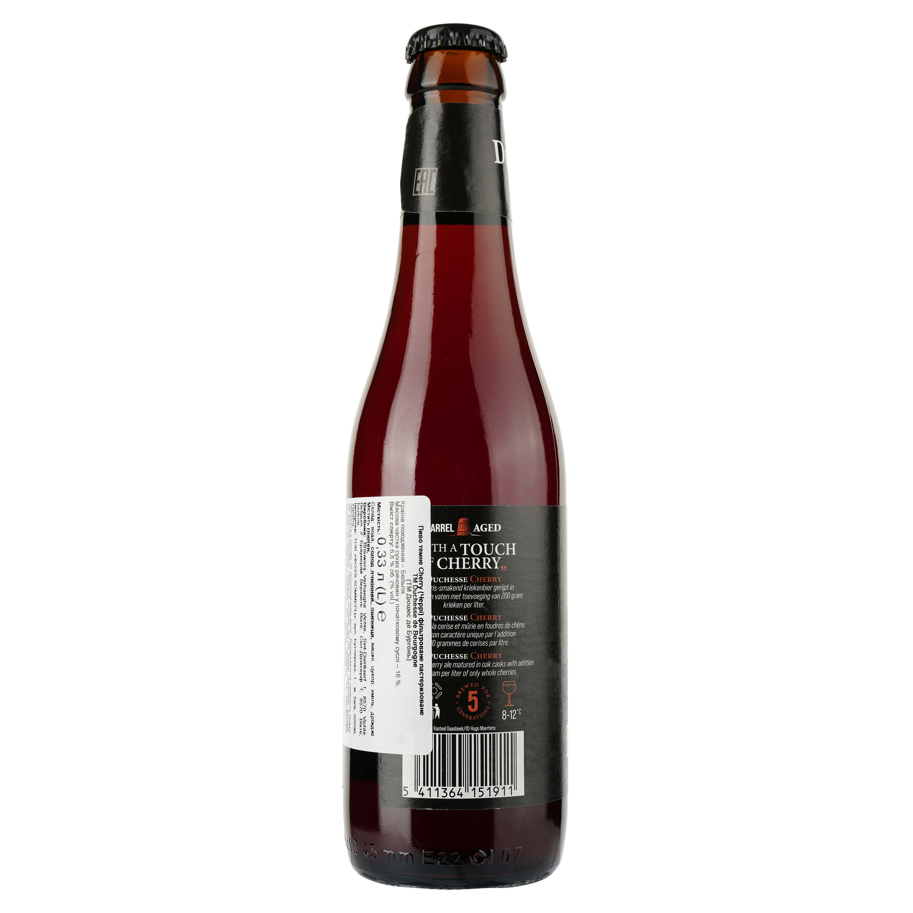Пиво Duchesse de Bourgogne Cherry, темне, 6,8%, 0,33 л - фото 2