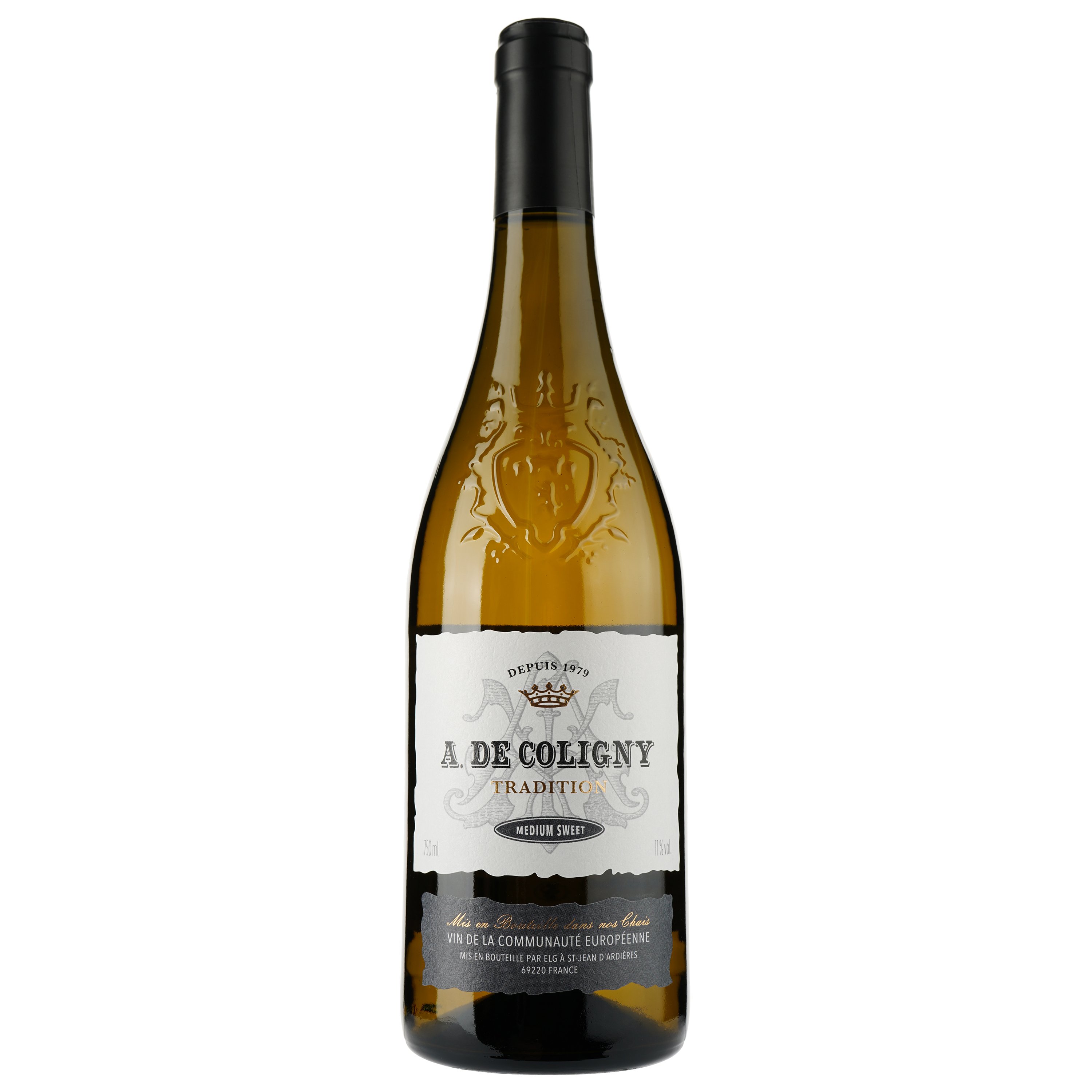Вино A. De Coligny White Medium Sweet, белое, полусладкое, 11%, 0,75 л - фото 1