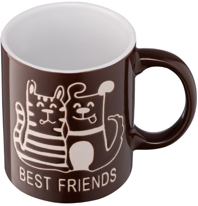 Чашка Ardesto Best friends, 330 мл, коричневий (AR3471BR) - фото 2
