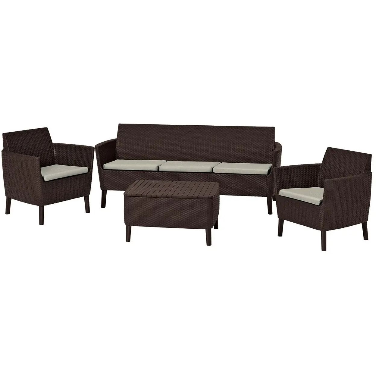 Набор мебели Allibert Salemo 3 seater set коричневый (17205990) - фото 1