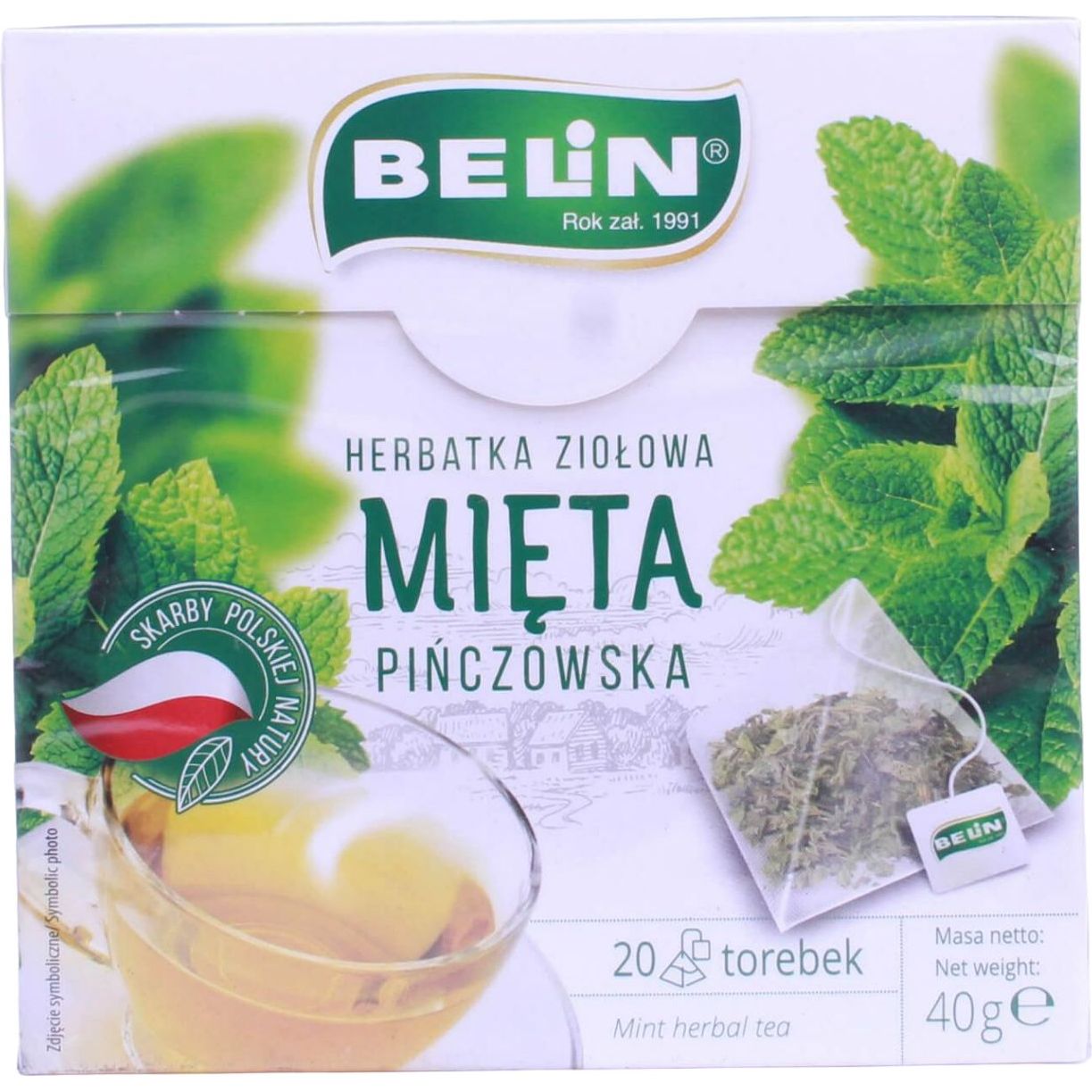Чай трав'яний Belin М'ята, 40 г (20 шт. по 2 г) (775635) - фото 1
